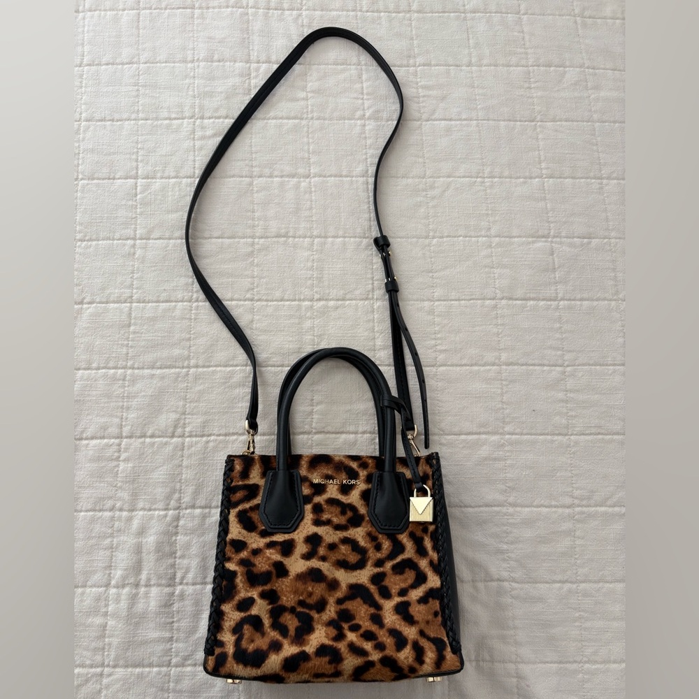 Michael Kors Leopard and Black Crossbody Bag